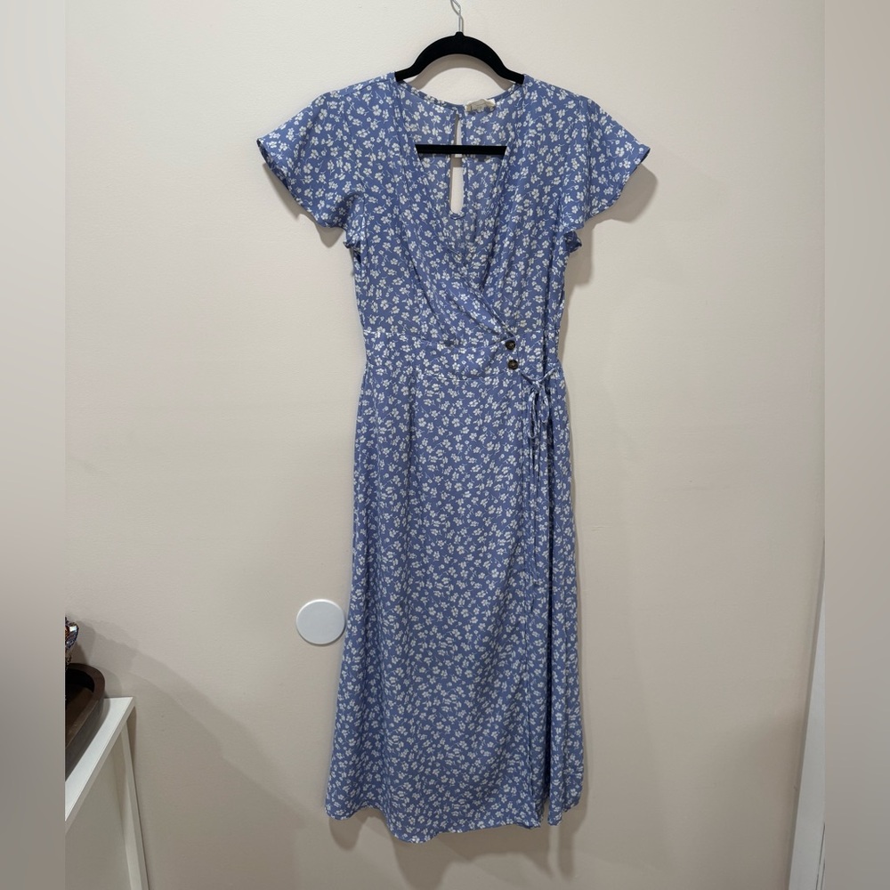Sienna Sky Blue Floral Midi Dress